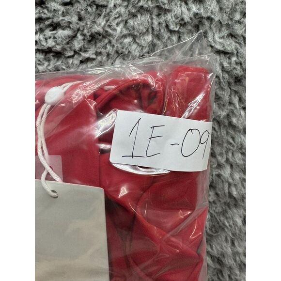 Amanda Uprichard Martinique Dress Red Midi Tulip V Neck Ruffle Sleeve NWT Small - Picture 9 of 9